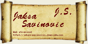 Jakša Savinović vizit kartica